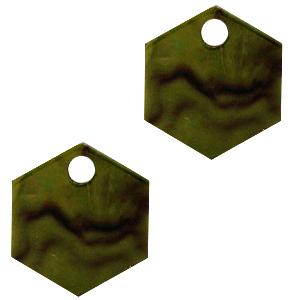 Resin hanger hexagon Olive green 14x12mm-Kraaltjes van Renate