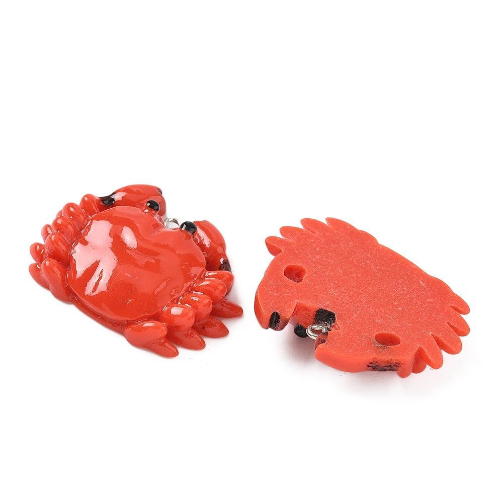 Resin hanger krab groot zilver 34,5mm- per stuk-Kralen-Kraaltjes van Renate