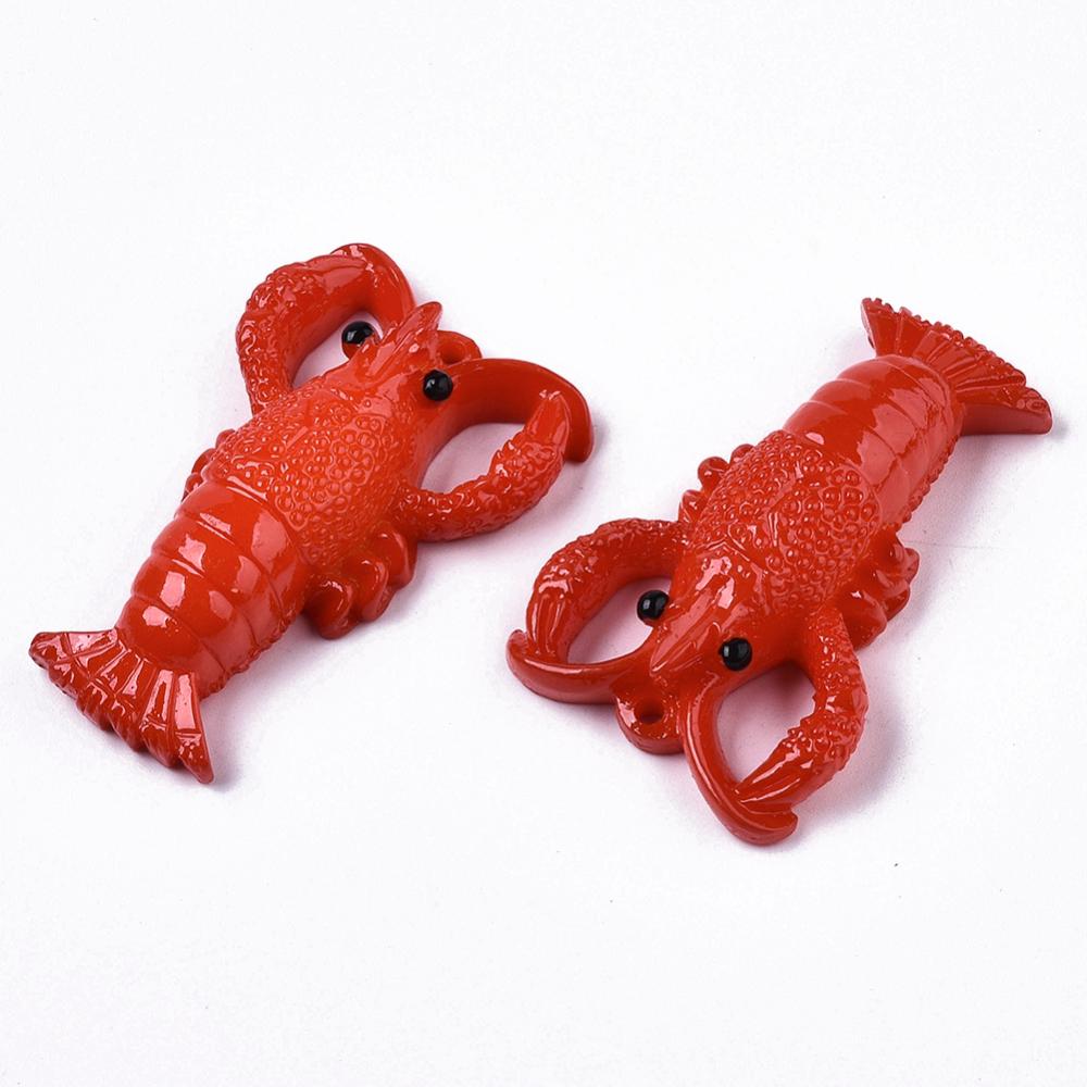 Resin hanger kreeft groot 49mm- per stuk-Kralen-Kraaltjes van Renate