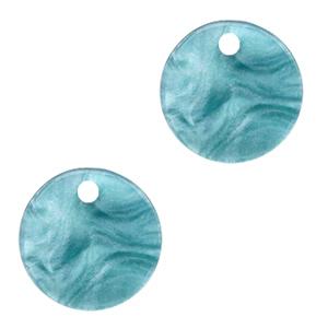 Resin hanger muntje Blue atoll 12mm-Kraaltjes van Renate