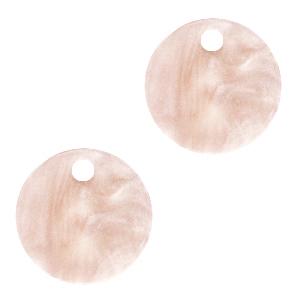 Resin hanger muntje Delicacy rose 12mm-Kraaltjes van Renate