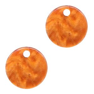 Resin hanger muntje Flame orange 12mm-Kraaltjes van Renate