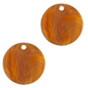 Resin hanger muntje Golden brown 12mm-Kraaltjes van Renate