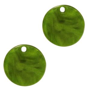 Resin hanger muntje Guacamole green 12mm-Kraaltjes van Renate