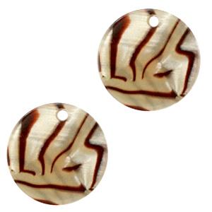 Resin hanger muntje Incense beige pearl 12mm-Kraaltjes van Renate