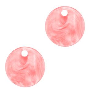 Resin hanger muntje Living coral pink 12mm-Kraaltjes van Renate