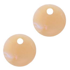 Resin hanger muntje Peach blush opal 12mm - per stuk-bedels-Kraaltjes van Renate
