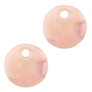 Resin hanger muntje Peach pink opal 12mm - per stuk-bedels-Kraaltjes van Renate
