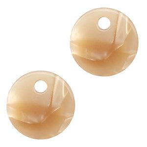 Resin hanger muntje Sand brown 12mm - per stuk-bedels-Kraaltjes van Renate