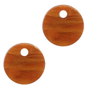 Resin hanger muntje Topaz brown 12mm - per stuk-bedels-Kraaltjes van Renate