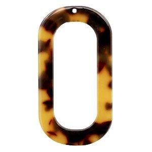 Resin hanger ovaal Cognac-bruin 56x30mm-Kraaltjes van Renate