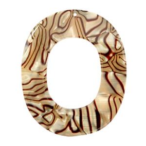 Resin hanger ovaal Incense beige pearl 48x40mm-Kraaltjes van Renate