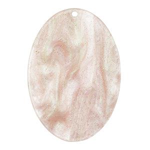 Resin hanger ovaal glitter Hortensia pink 50x35mm-bedels-Kraaltjes van Renate