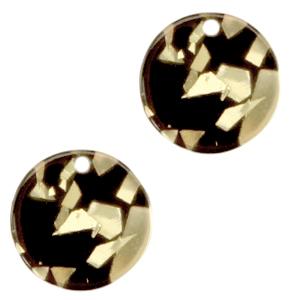 Resin hanger rond muntje Champagne-black 12mm-Kraaltjes van Renate