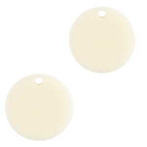 Resin hanger rond muntje Off white 12mm-Kraaltjes van Renate