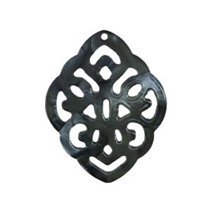 Resin hanger ruit barok Black 42x32mm-Kraaltjes van Renate