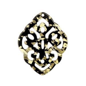 Resin hanger ruit barok Champagne-black 42x32mm-Kraaltjes van Renate