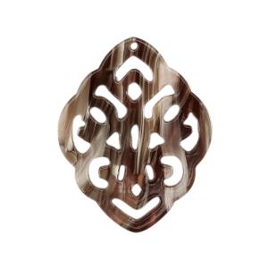 Resin hanger ruit barok Mixed brown 42x32mm-Kraaltjes van Renate