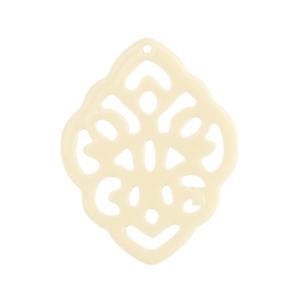 Resin hanger ruit barok Off white 42x32mm-Kraaltjes van Renate