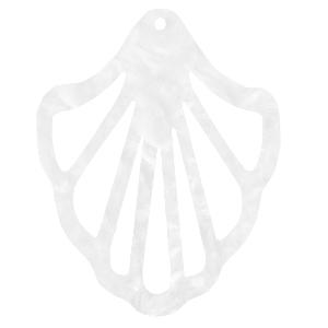 Resin hanger schelp Bright white 41x55mm-Kraaltjes van Renate