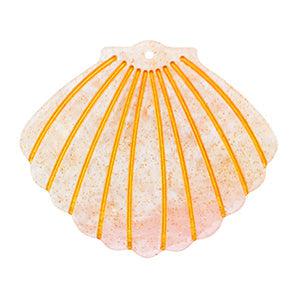 Resin hanger schelp roze/goud 38x45mm-bedels-Kraaltjes van Renate