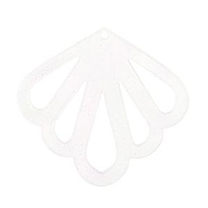 Resin hanger schelp wit glitter 42x45mm-bedels-Kraaltjes van Renate