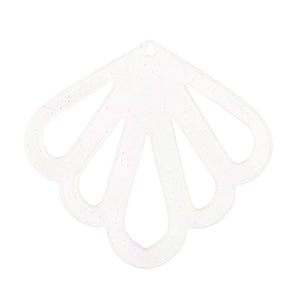 Resin hanger schelp wit glitter 42x45mm-bedels-Kraaltjes van Renate