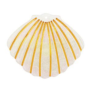 Resin hanger schelp wit/goud 38x45mm-bedels-Kraaltjes van Renate