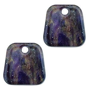 Resin hanger trapezium glitter Multicolor galaxy 14x14mm-bedels-Kraaltjes van Renate