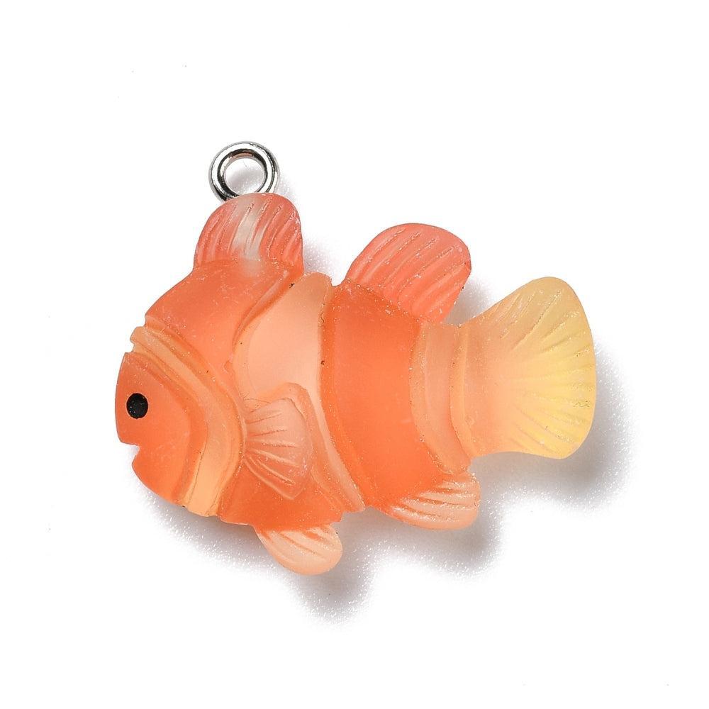 Resin hanger vis zilver 25mm- per stuk-bedels-Kraaltjes van Renate