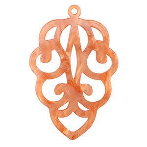 Resin hanger vorm Coral red 60x40mm - per stuk-bedels-Kraaltjes van Renate