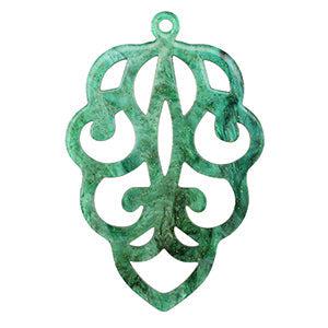 Resin hanger vorm Multicolor green 60x40mm - per stuk-bedels-Kraaltjes van Renate