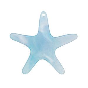 Resin hanger zeester blauw 37x40mm-bedels-Kraaltjes van Renate
