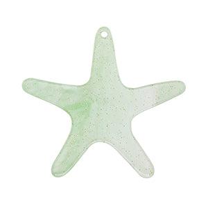 Resin hanger zeester groen/glitter 37x40mm-bedels-Kraaltjes van Renate