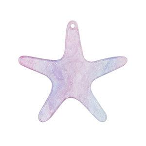 Resin hanger zeester paars 37x40mm-bedels-Kraaltjes van Renate