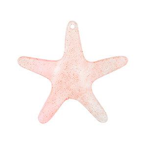 Resin hanger zeester roze/glitter 37x40mm-bedels-Kraaltjes van Renate