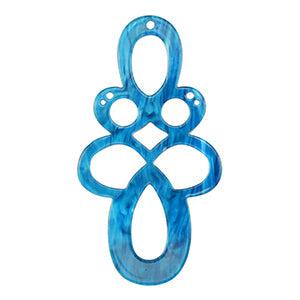 Resin hangers barok Prussian blue 65x35mm-bedels-Kraaltjes van Renate