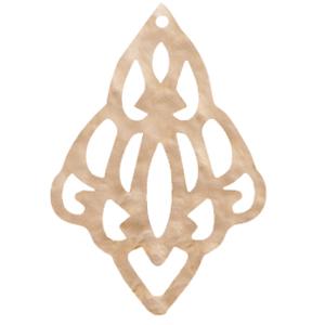 Resin hangers barok diamant Light semolina beige 42x65mm-Kraaltjes van Renate