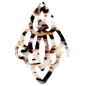 Resin hangers barok diamant Mixed beige-brown 42x65mm-Kraaltjes van Renate