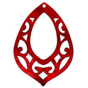 Resin hangers barok druppel Cherry red 42x60mm-Kraaltjes van Renate
