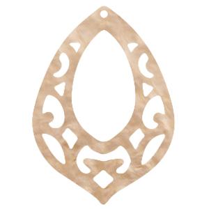 Resin hangers barok druppel Light semolina beige 42x60mm-Kraaltjes van Renate