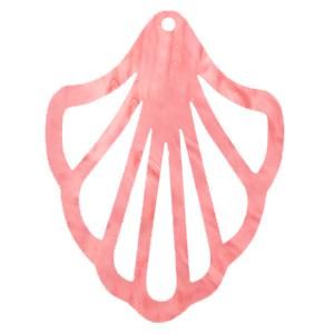 Resin hangers schelp Living coral pink 41x55mm-Kraaltjes van Renate