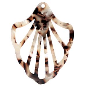 Resin hangers schelp Mixed beige-brown 41x55mm-Kraaltjes van Renate