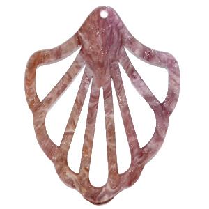 Resin hangers schelp Sugar almond taupe 41x55mm-Kraaltjes van Renate