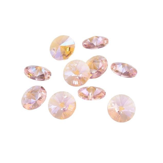 Rhinestone met oogje light rose 8x4mm-swarovski-Kraaltjes van Renate