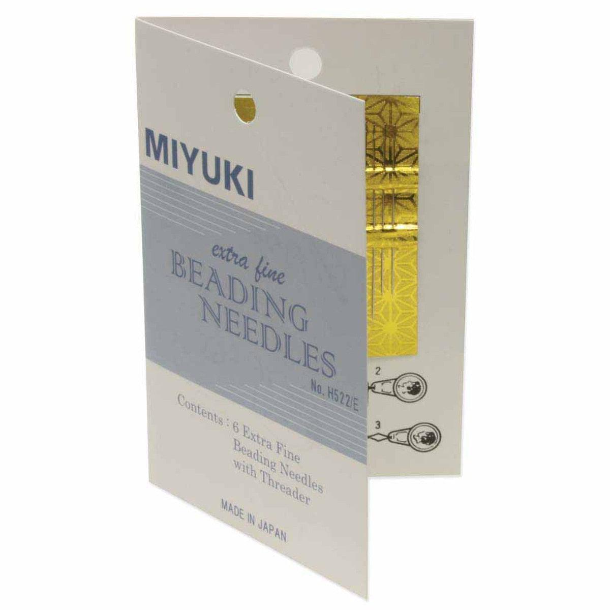 Rijgnaalden Extra Fijn Miyuki Zilver - per set van 6 + threader-Gereedschap-Kraaltjes van Renate