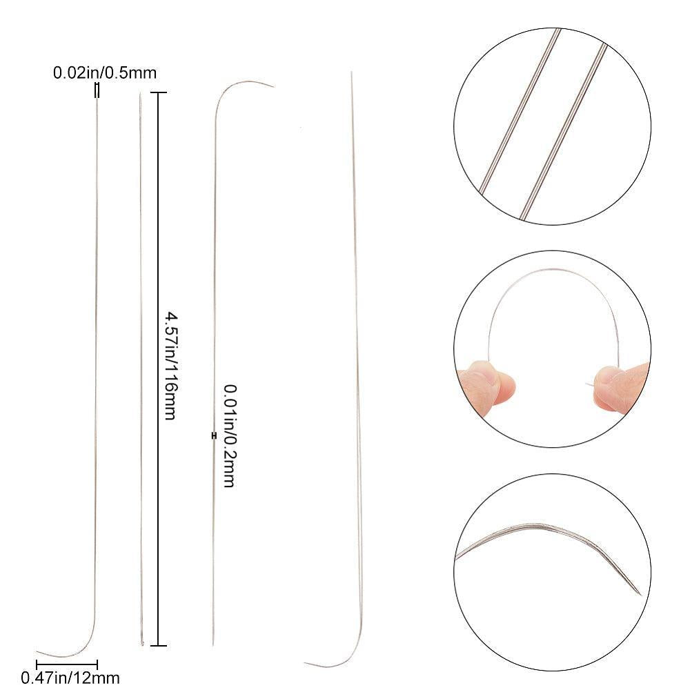 Rijgnaalden Gebogen RVS Staalkleur 11.6cm - per stuk-Gereedschap-Kraaltjes van Renate