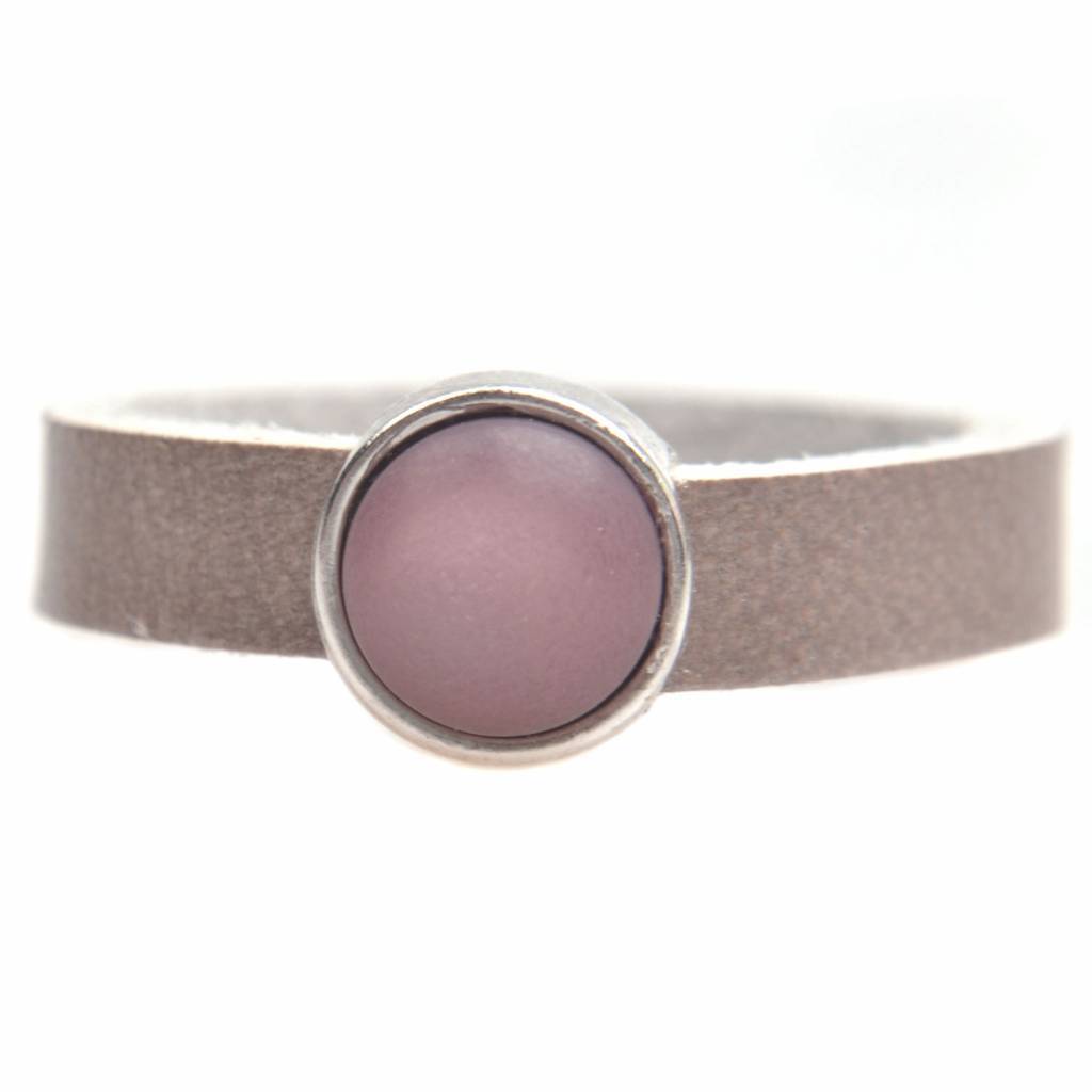 Ring Plat leer & polaris DIY dust purple-Kraaltjes van Renate