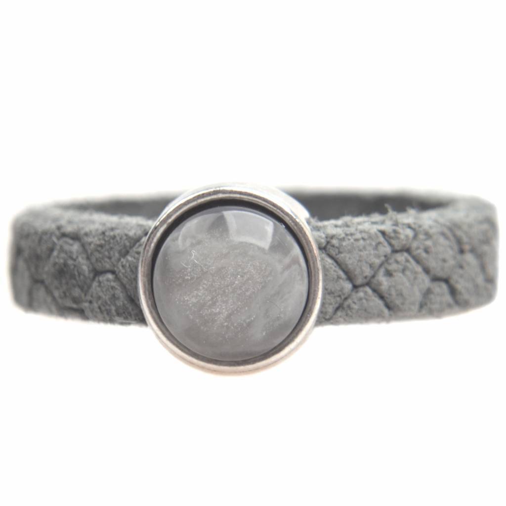 Ring Reptile leer & polaris DIY light grey-Kraaltjes van Renate