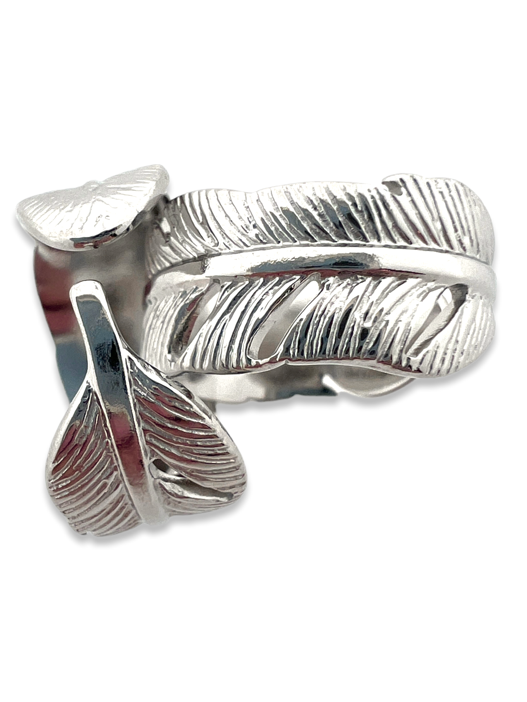 Ring blad zilver stainless steel-Sieraden-Kraaltjes van Renate